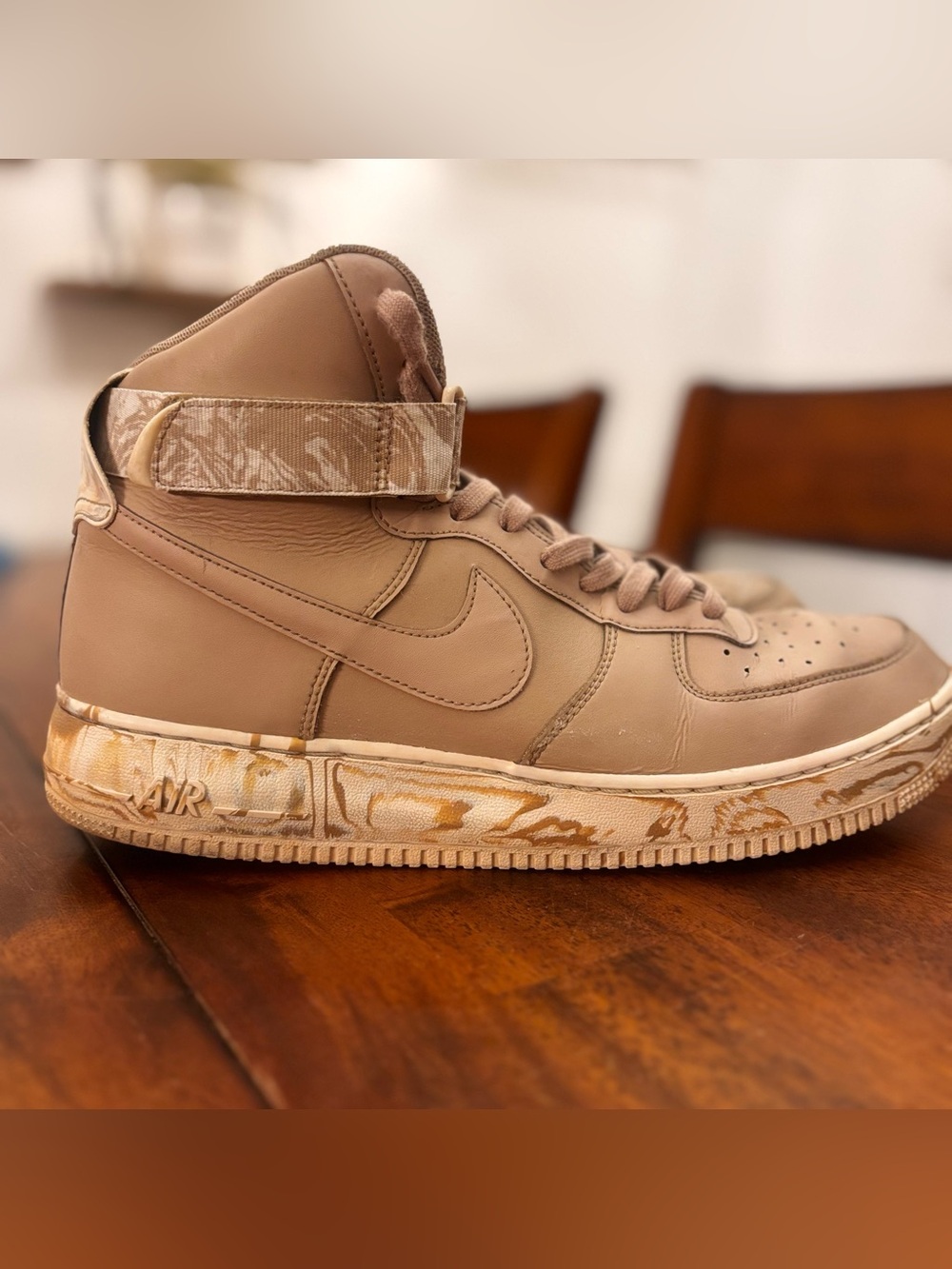 Nike Air Force 1 High Dip Dye Sand Tan / Summit White (Size 12) - AT3293-200